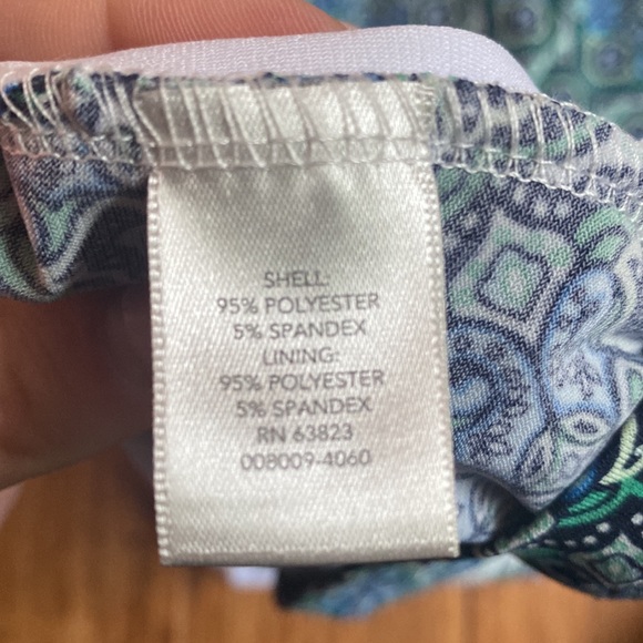 CJ Banks 2X Blue/Green Sleeveless Blouse - Picture 5 of 5